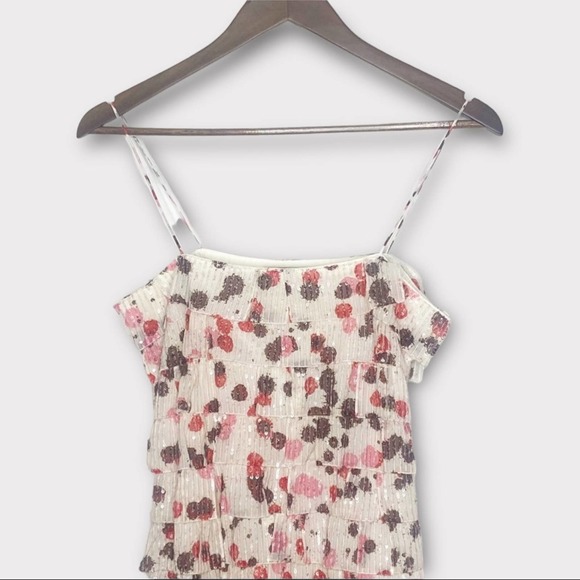 Anthropologie Verb by Pallavi Singhee Tiered Polka Dot Sequined Mini Dress - Picture 5 of 9